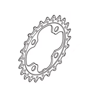 Shimano Kettenblatt DEORE FC-M590 24 Z&auml;hne AE schwarz 