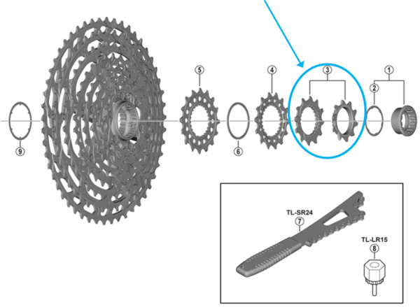 Shimano Zahnkranz-Einheit CS-M9100 10B /12D  Z&auml;hne 